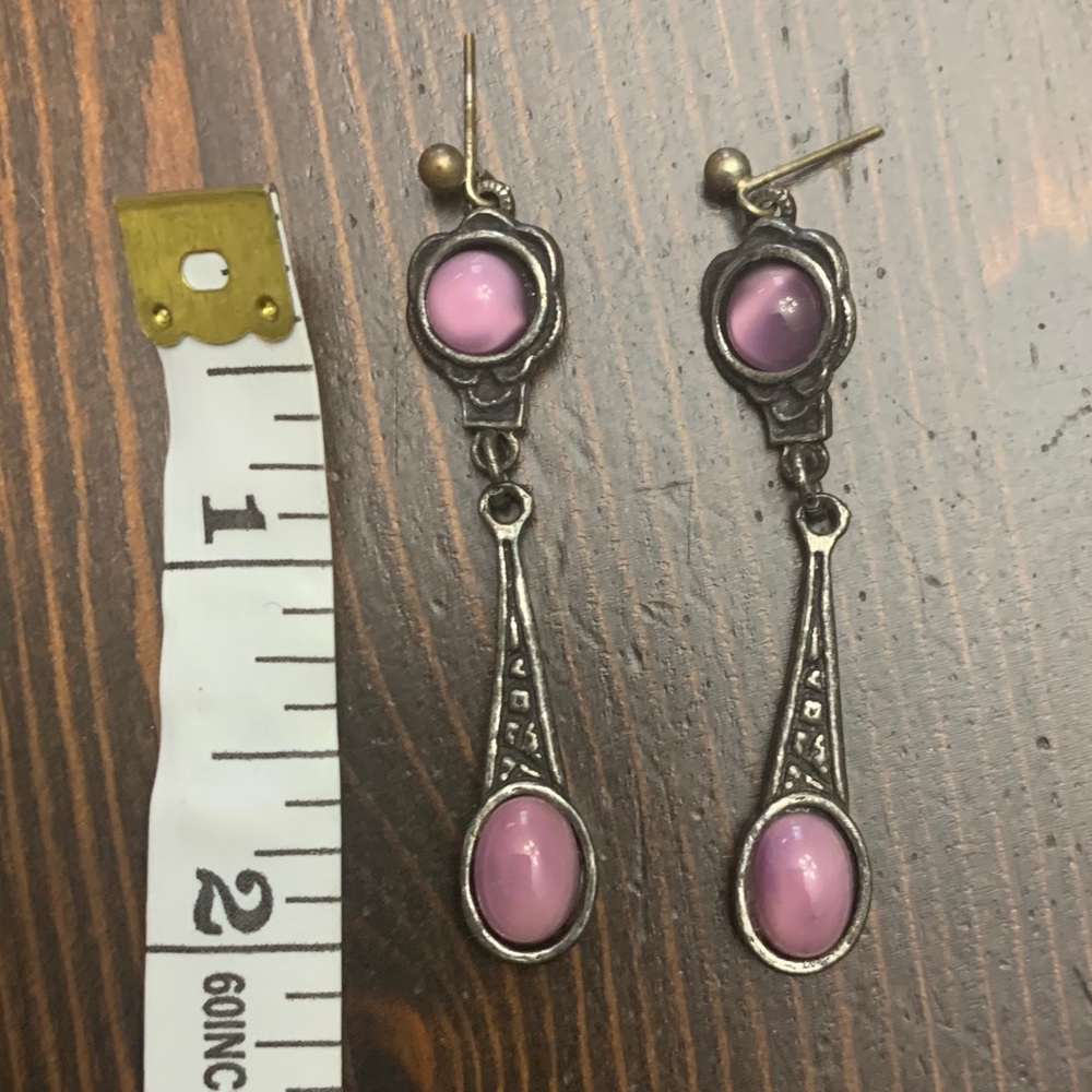 2 FOR $15 Cute dangly silver-tone/pink earrings